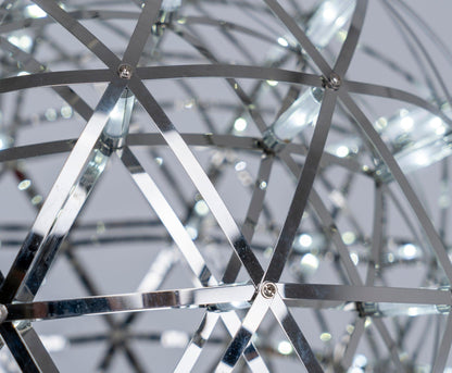 Silver Spark Sphere LED Pendant Light