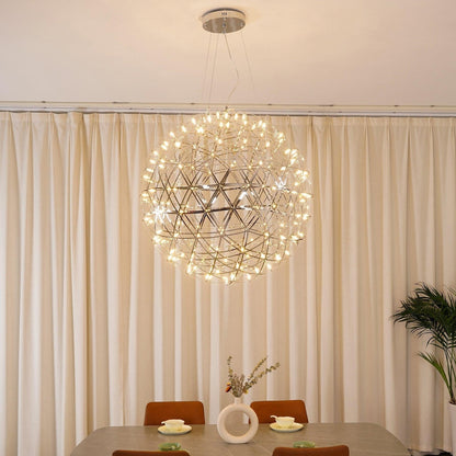 Silver Spark Sphere LED Pendant Light