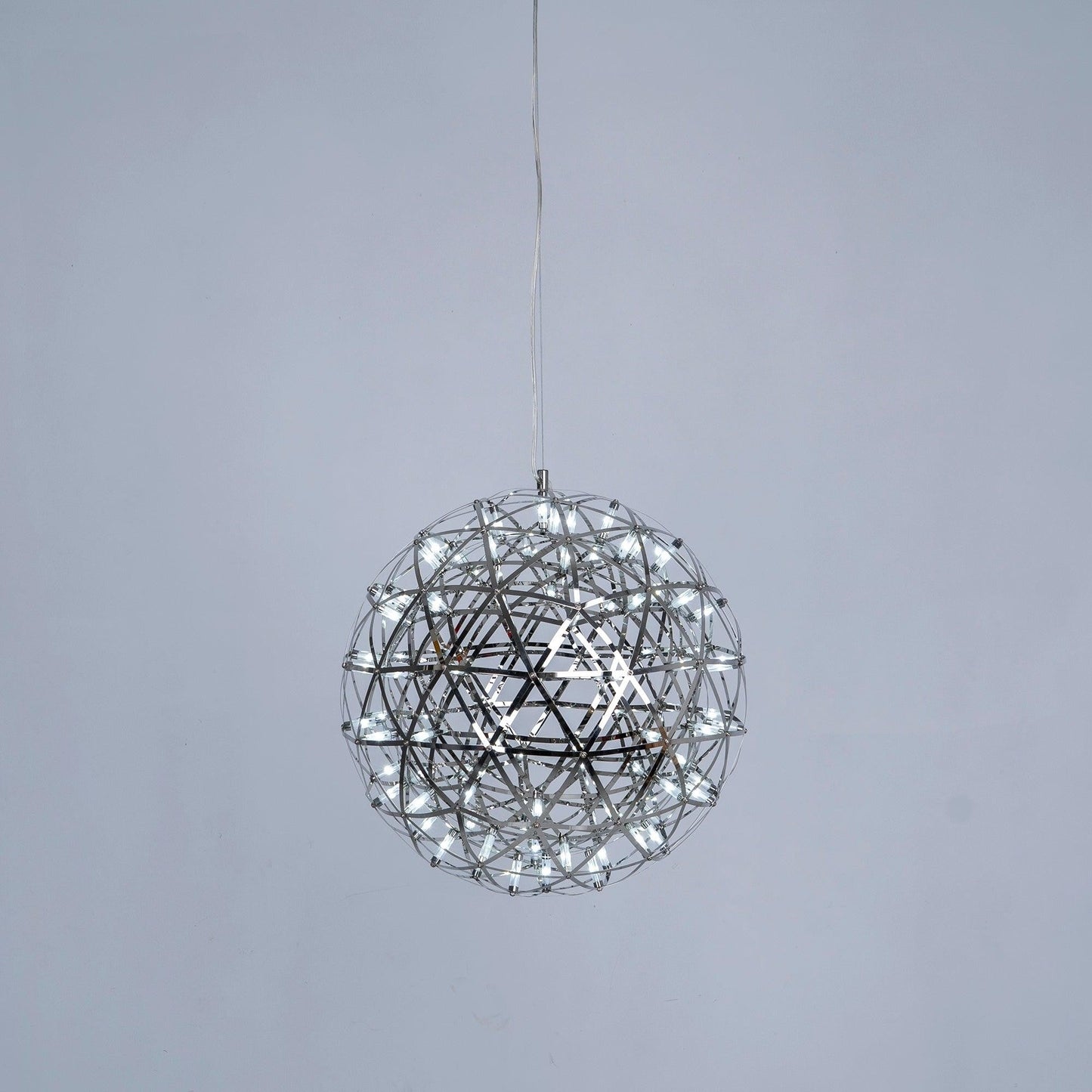 Silver Spark Sphere LED Pendant Light