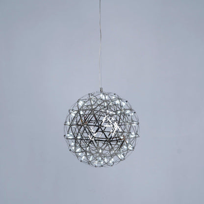 Silver Spark Sphere LED Pendant Light