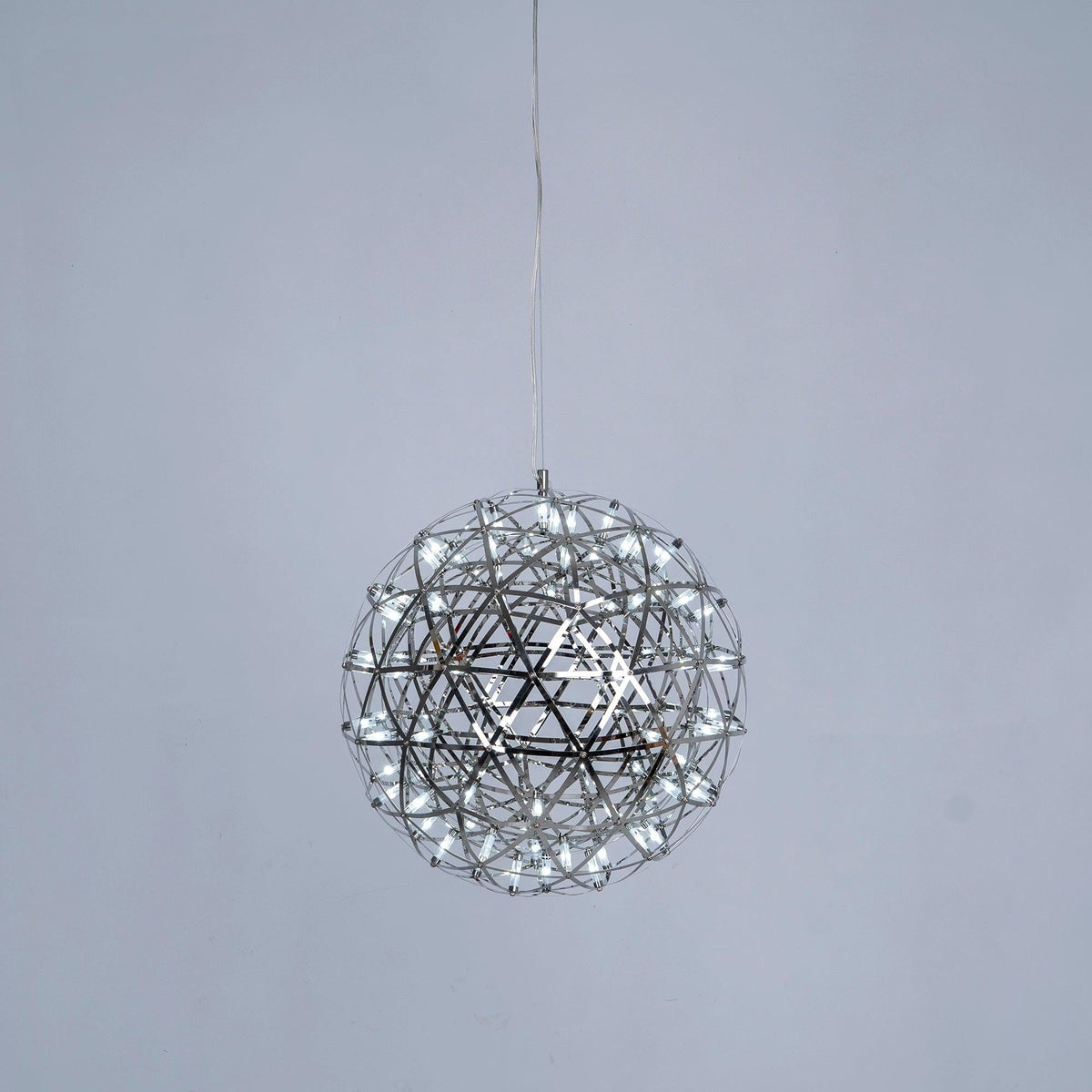 Silver Spark Sphere LED Pendant Light