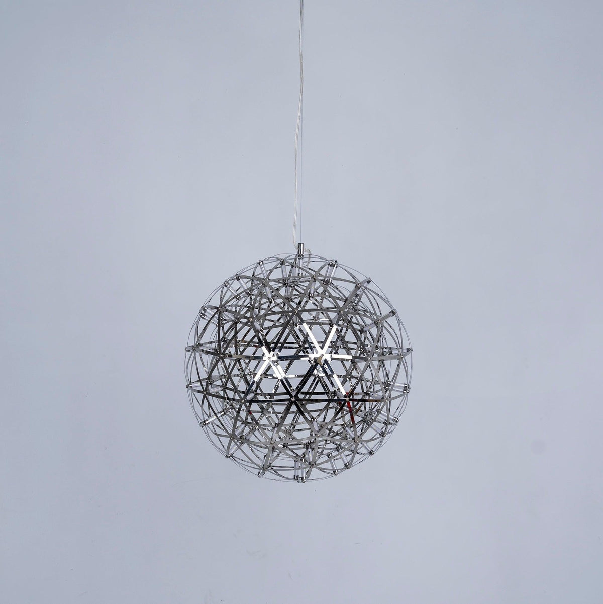 Silver Spark Sphere LED Pendant Light