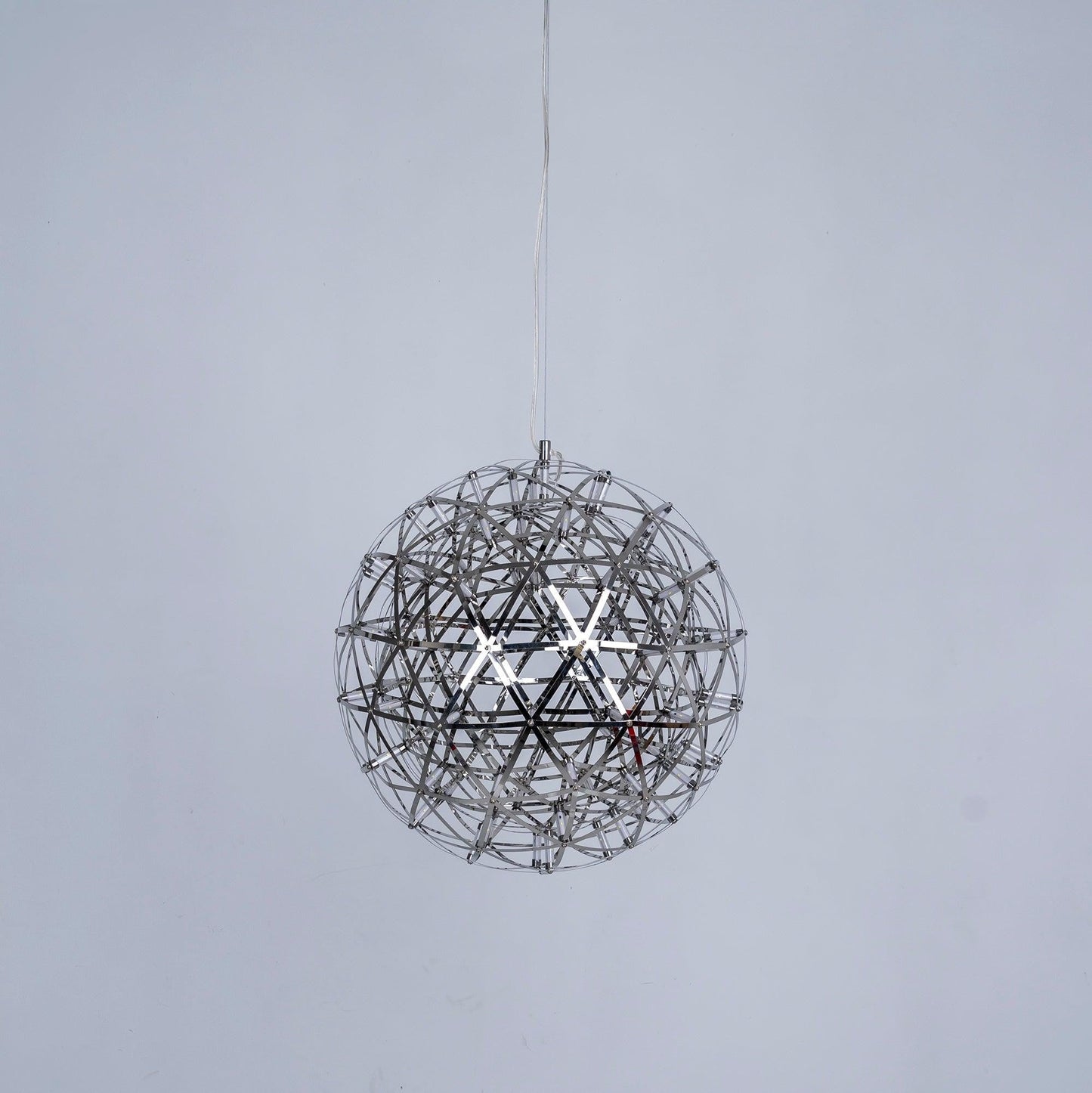 Silver Spark Sphere LED Pendant Light