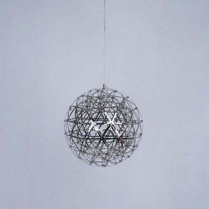 Silver Spark Sphere LED Pendant Light