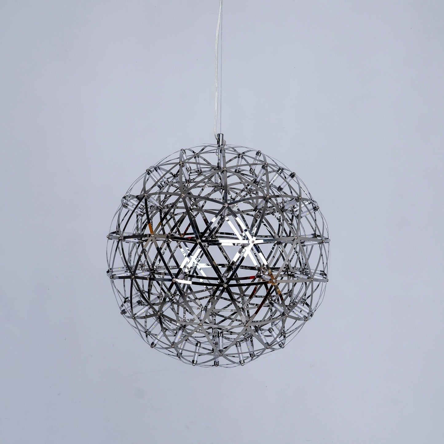 Silver Spark Sphere LED Pendant Light