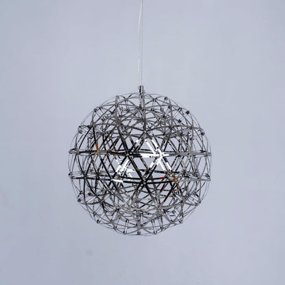 Silver Spark Sphere LED Pendant Light