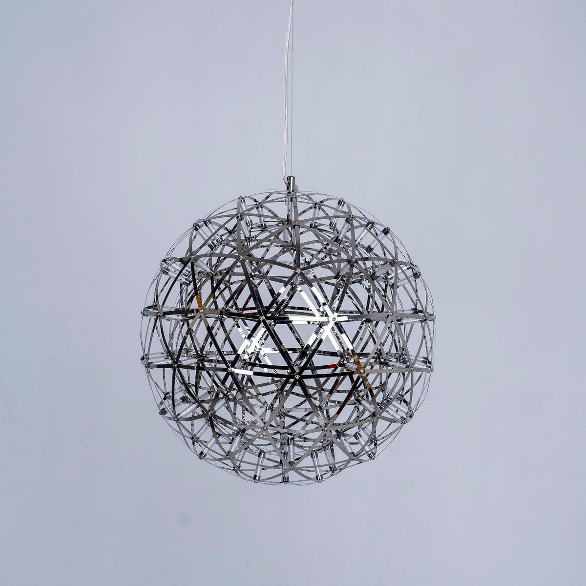 Silver Spark Sphere LED Pendant Light