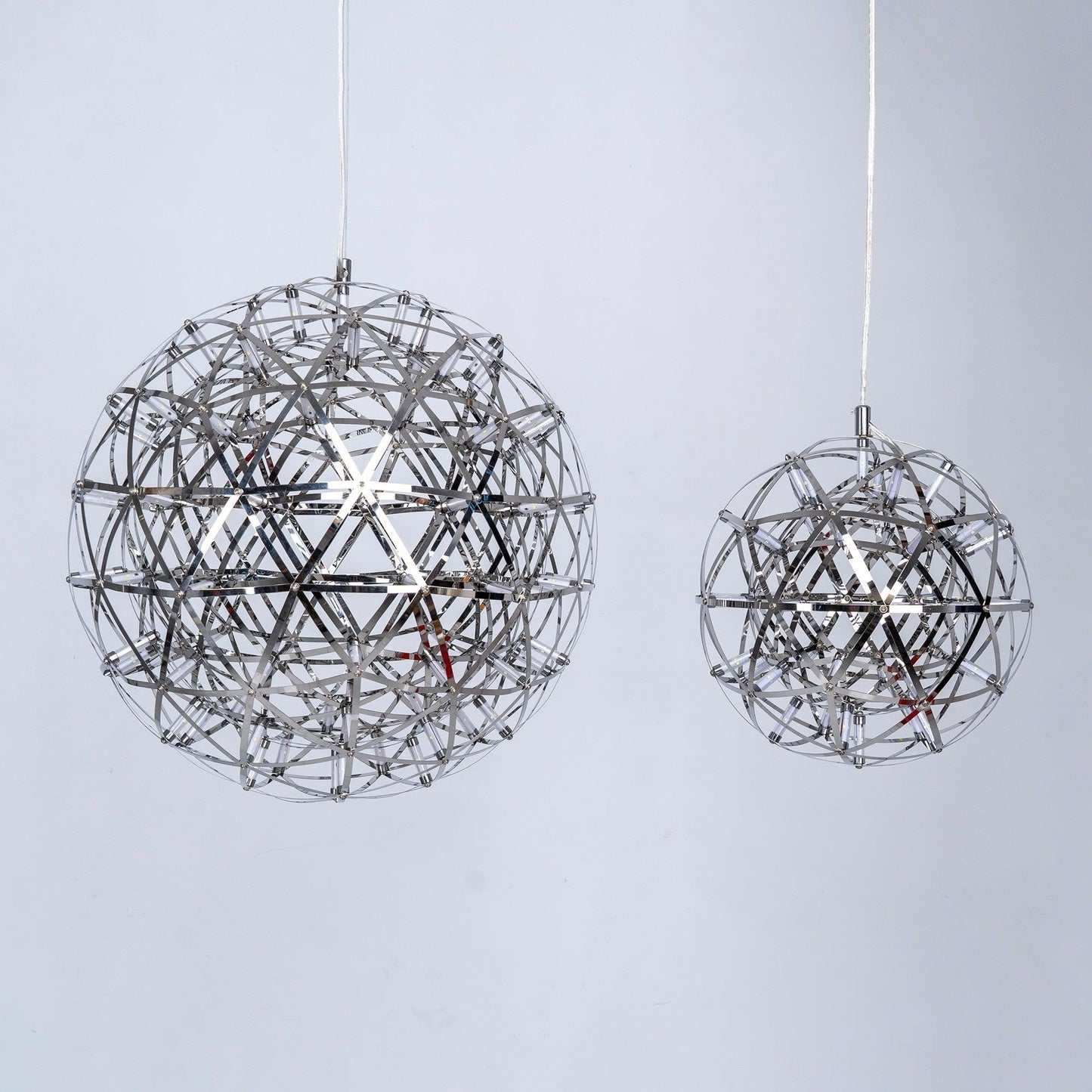 Silver Spark Sphere LED Pendant Light