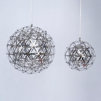 Silver Spark Sphere LED Pendant Light