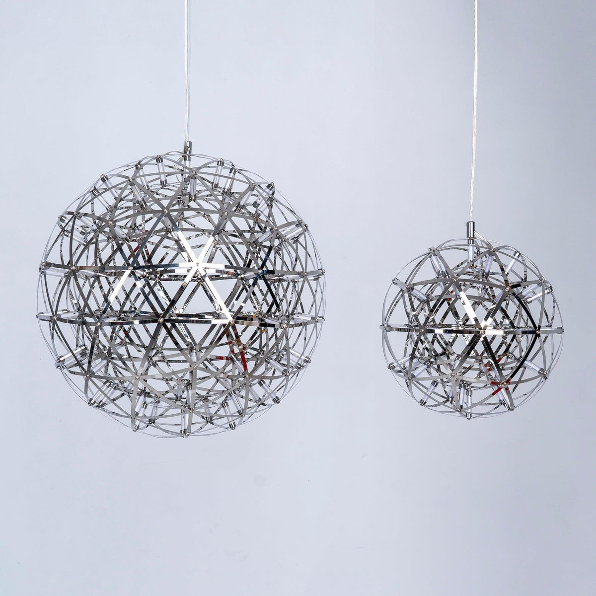 Silver Spark Sphere LED Pendant Light