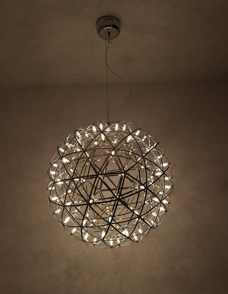 Silver Spark Sphere LED Pendant Light