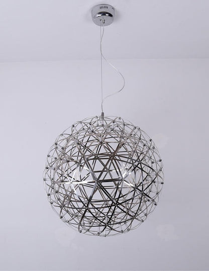 Silver Spark Sphere LED Pendant Light