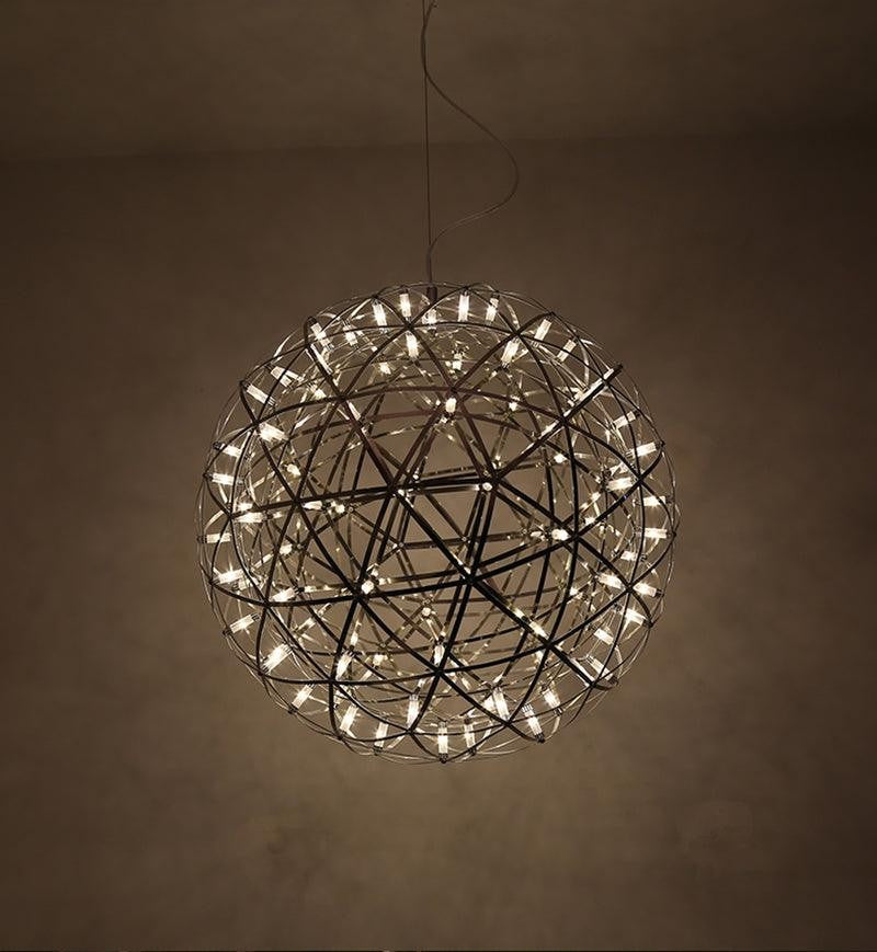 Silver Spark Sphere LED Pendant Light