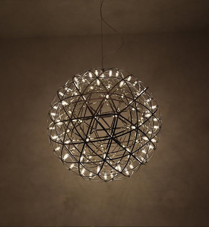 Silver Spark Sphere LED Pendant Light