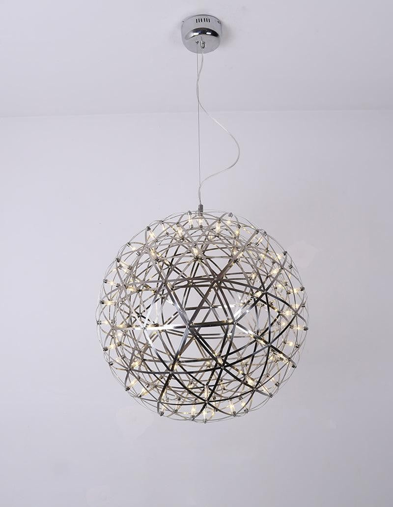 Silver Spark Sphere LED Pendant Light