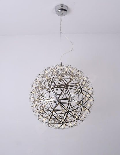 Silver Spark Sphere LED Pendant Light