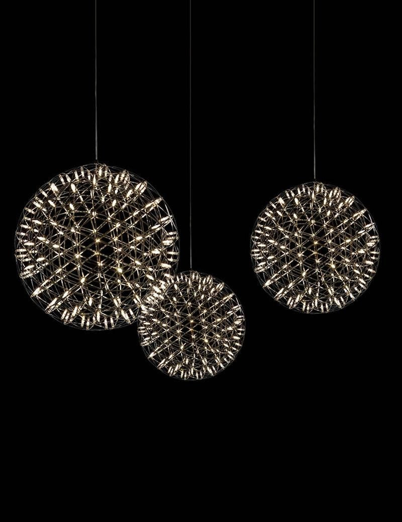 Silver Spark Sphere LED Pendant Light