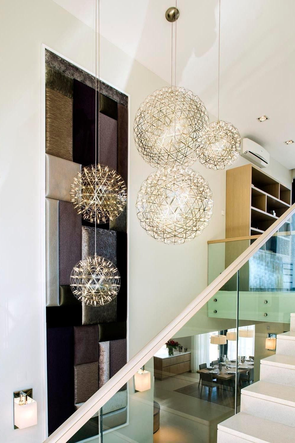 Silver Spark Sphere LED Pendant Light