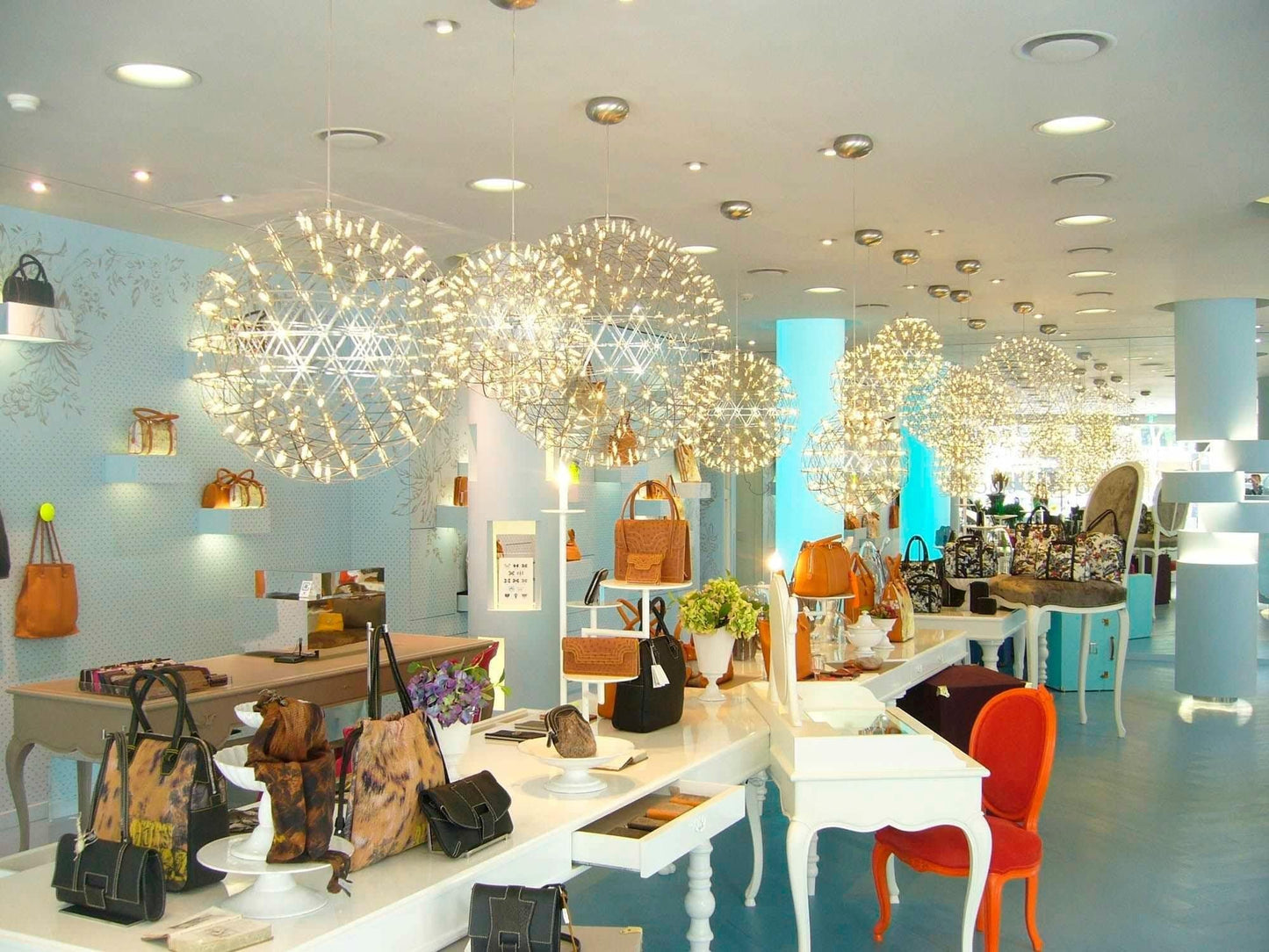 Silver Spark Sphere LED Pendant Light