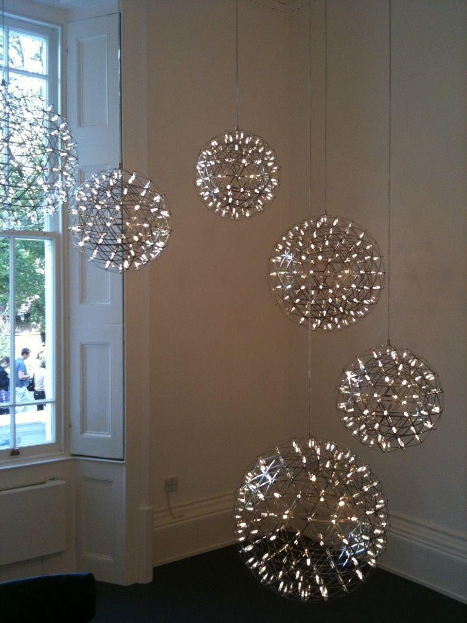 Silver Spark Sphere LED Pendant Light