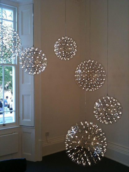 Silver Spark Sphere LED Pendant Light