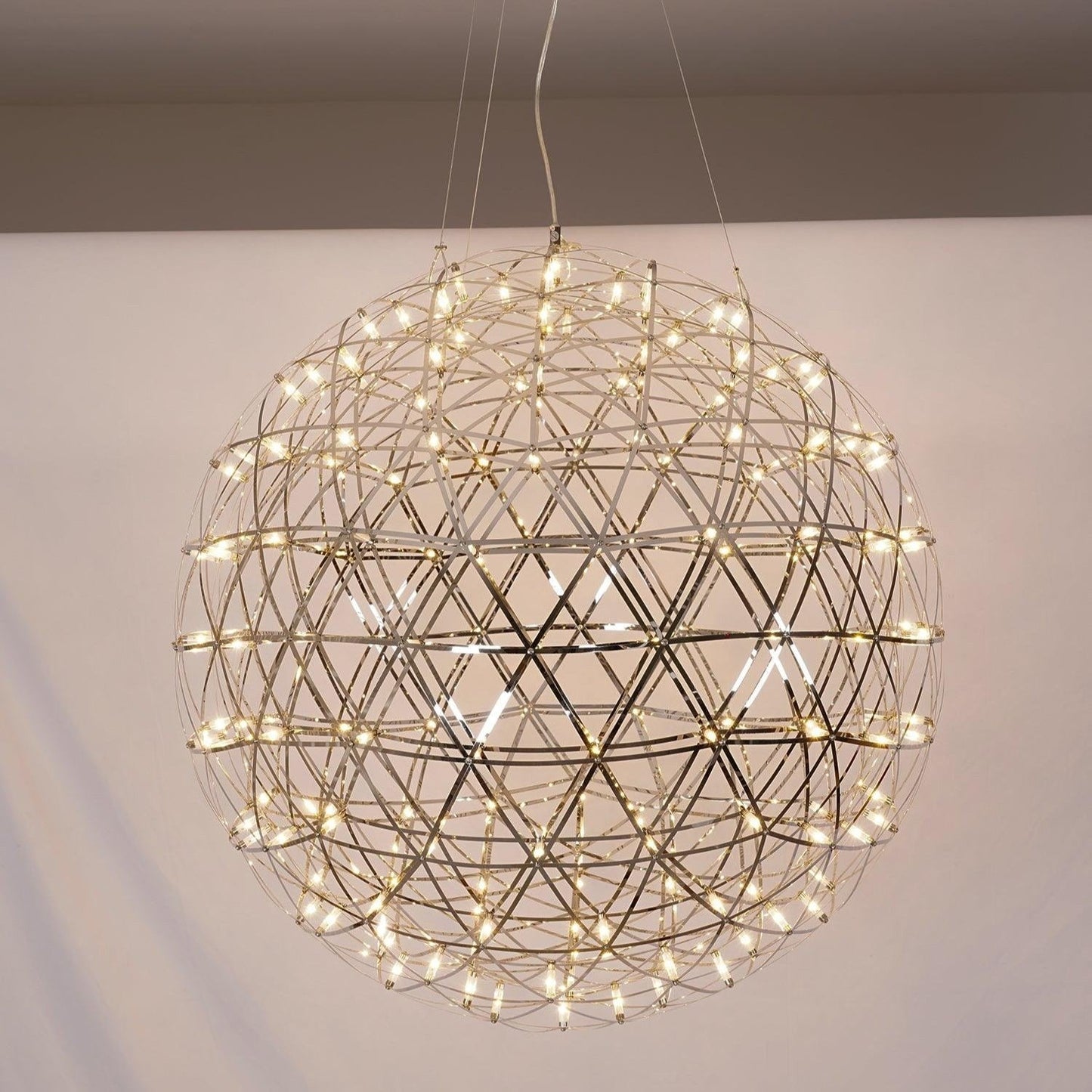 Silver Spark Sphere LED Pendant Light