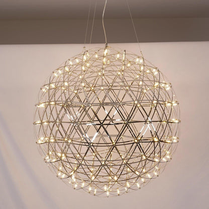Silver Spark Sphere LED Pendant Light