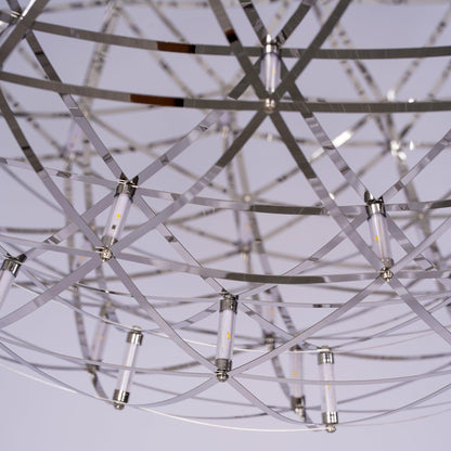 Silver Spark Sphere LED Pendant Light