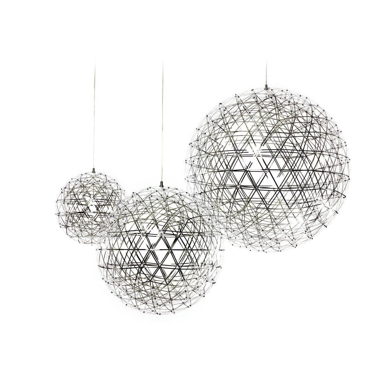 Silver Spark Sphere LED Pendant Light