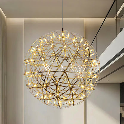 Silver Spark Sphere LED Pendant Light