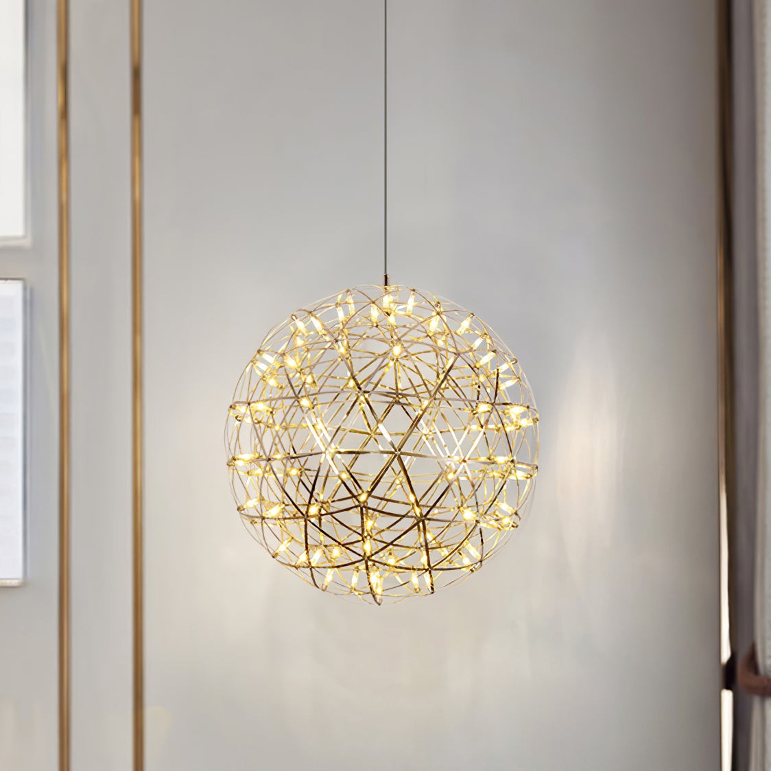 Silver Spark Sphere LED Pendant Light