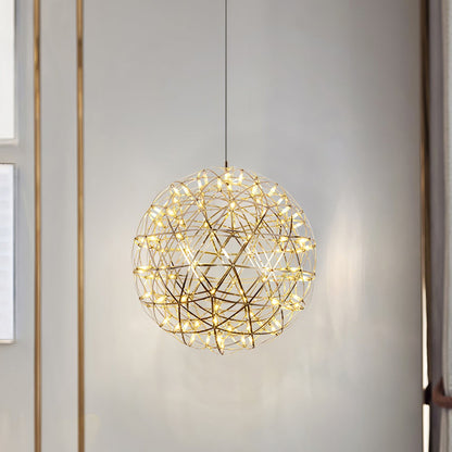 Silver Spark Sphere LED Pendant Light