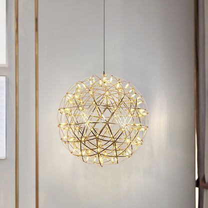 Silver Spark Sphere LED Pendant Light