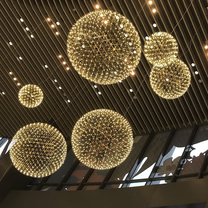 Silver Spark Sphere LED Pendant Light