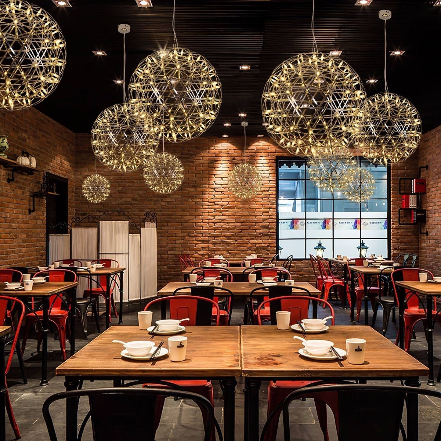 Silver Spark Sphere LED Pendant Light