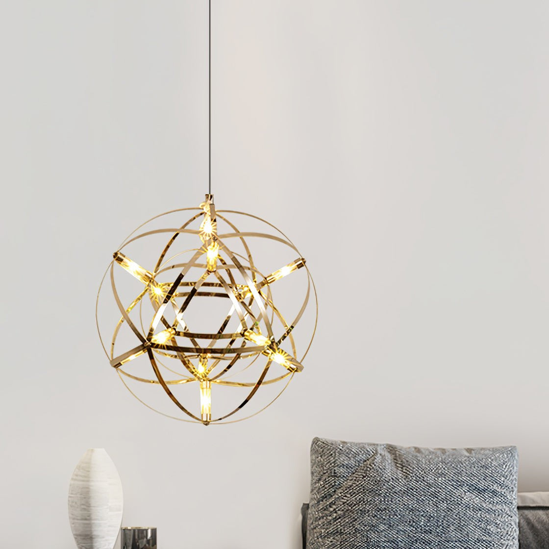 Silver Spark Sphere LED Pendant Light