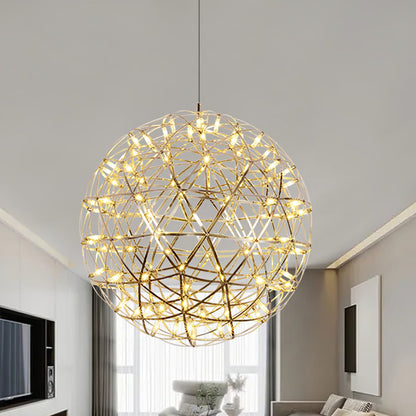 Silver Spark Sphere LED Pendant Light
