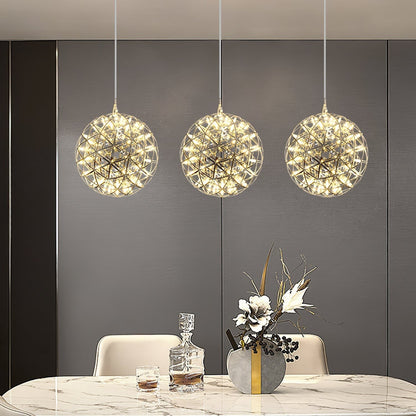 Silver Spark Sphere LED Pendant Light