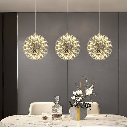 Silver Spark Sphere LED Pendant Light