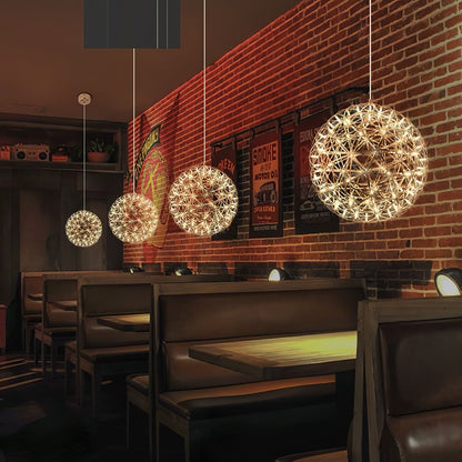 Silver Spark Sphere LED Pendant Light