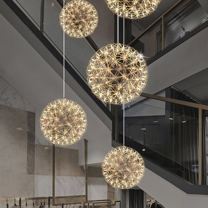 Silver Spark Sphere LED Pendant Light