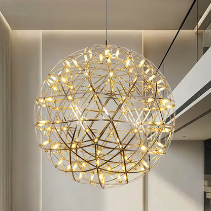 Silver Spark Sphere LED Pendant Light