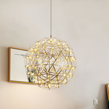 Silver Spark Sphere LED Pendant Light