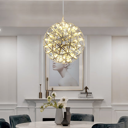 Silver Spark Sphere LED Pendant Light
