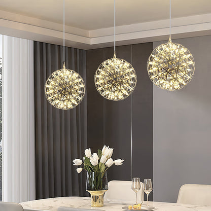 Silver Spark Sphere LED Pendant Light