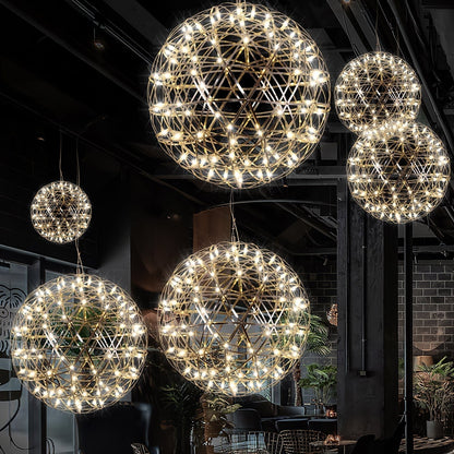 Silver Spark Sphere LED Pendant Light