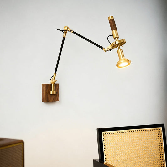 Thalia Adjustable Wood Wall Lamp