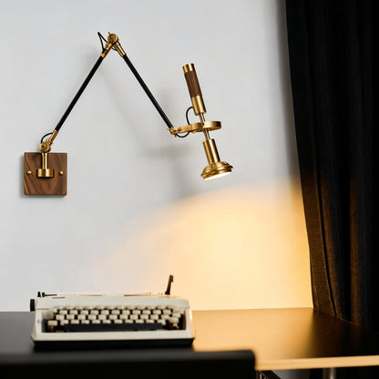 Thalia Adjustable Wood Wall Lamp