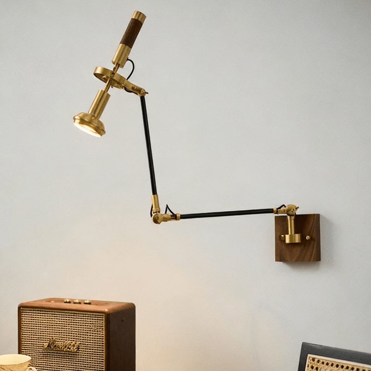 Thalia Adjustable Wood Wall Lamp