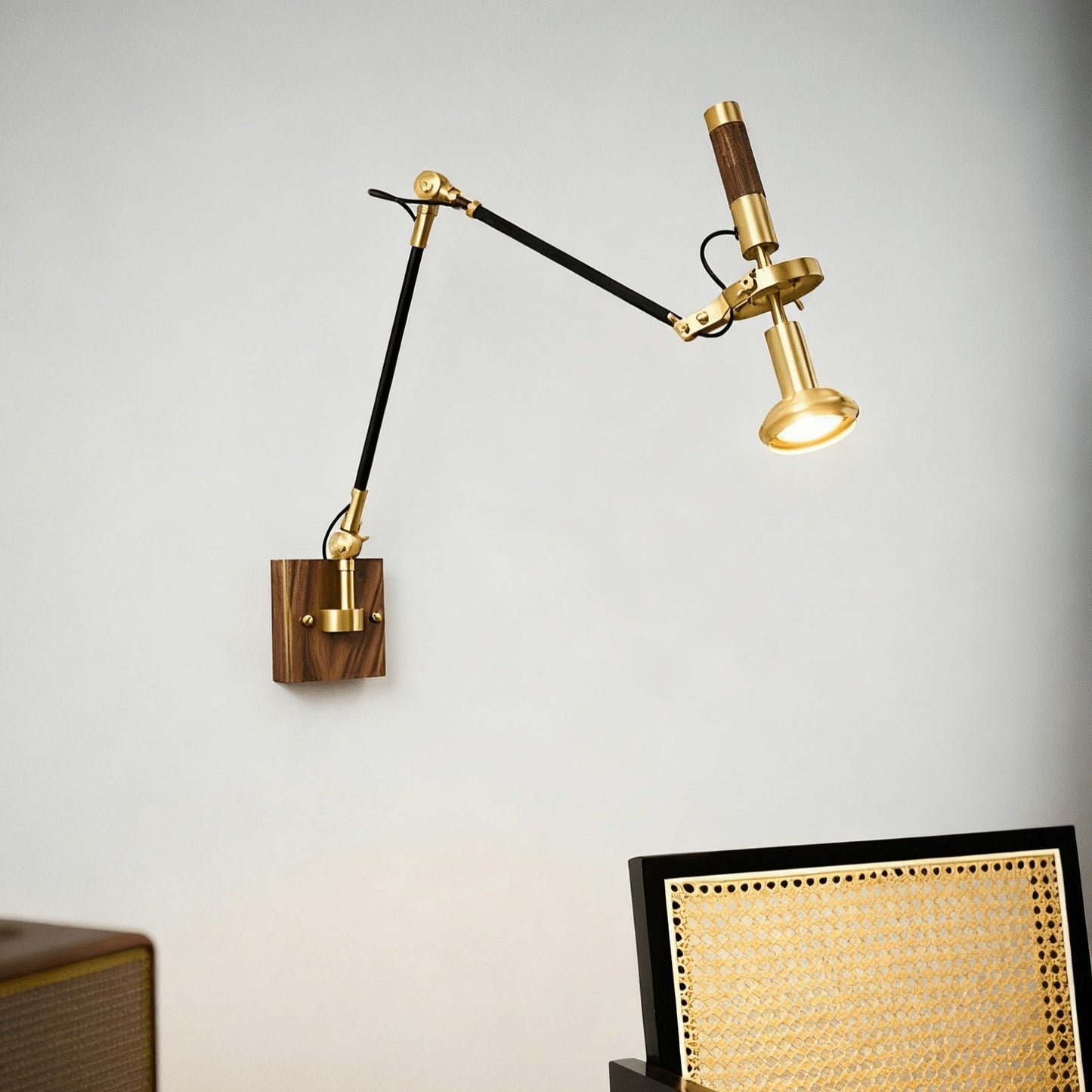 Thalia Adjustable Wood Wall Lamp